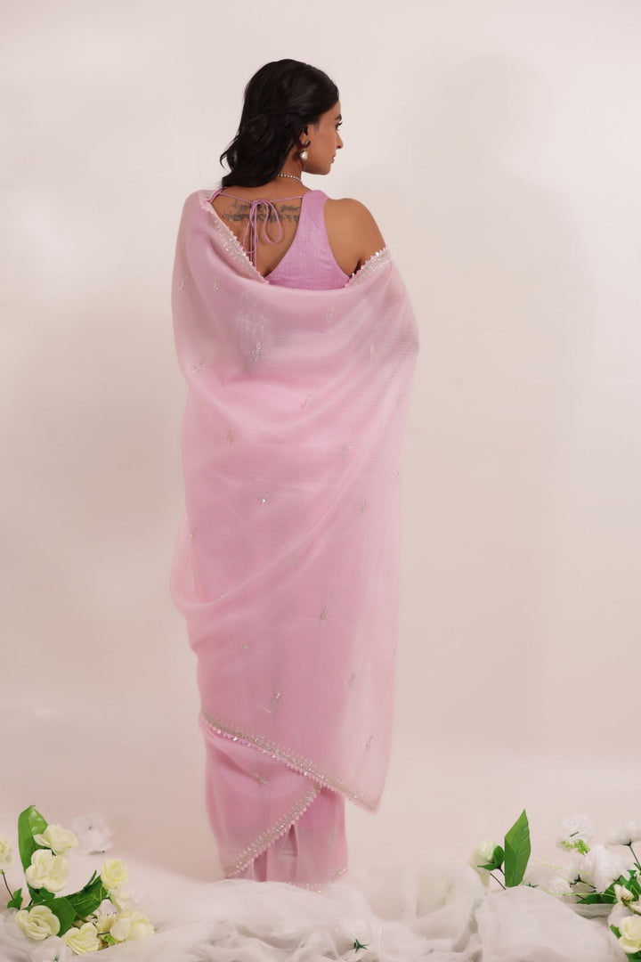 Crushed Tissue Saree with Embellished work