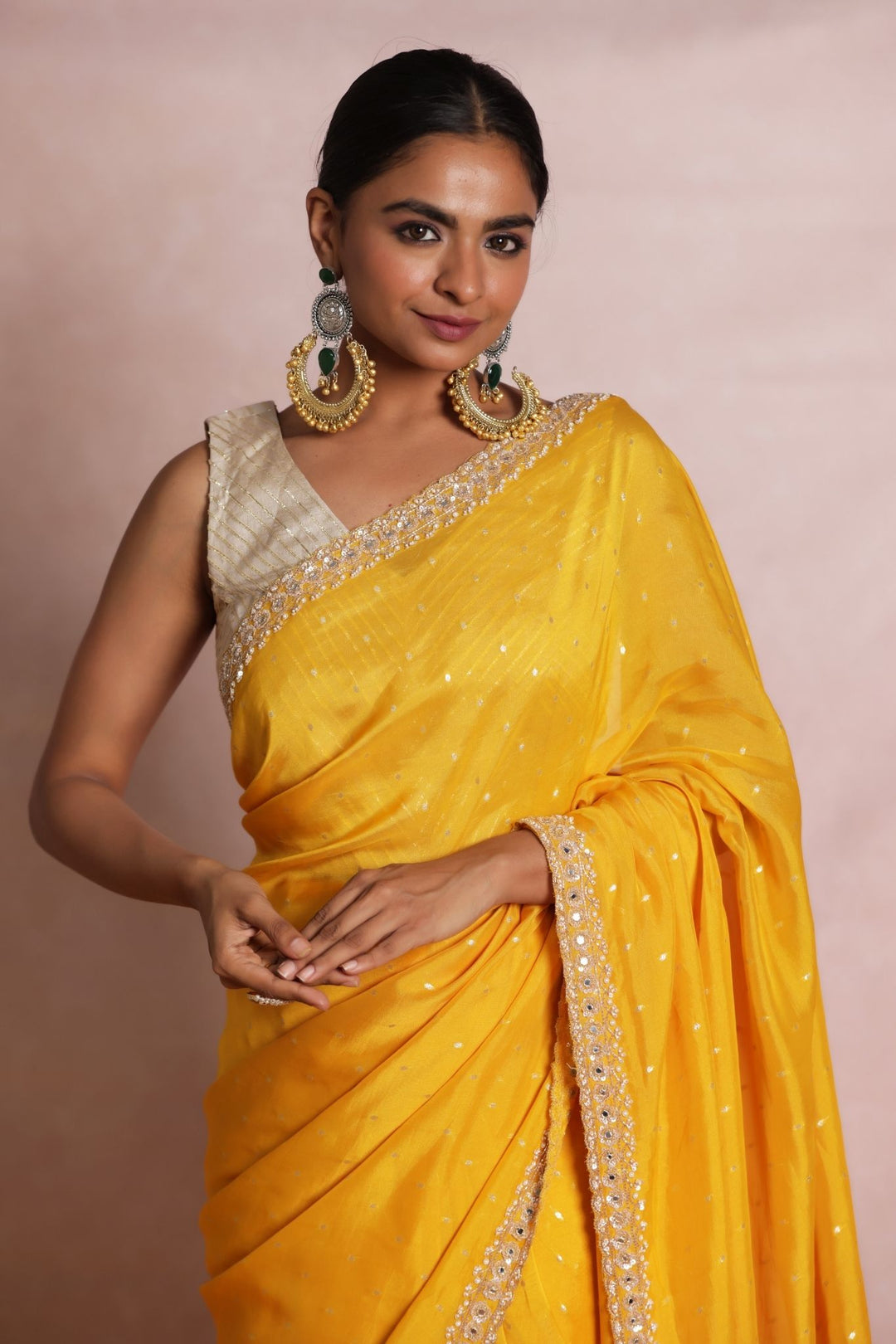 Handloom Organza Saree with Embellished work