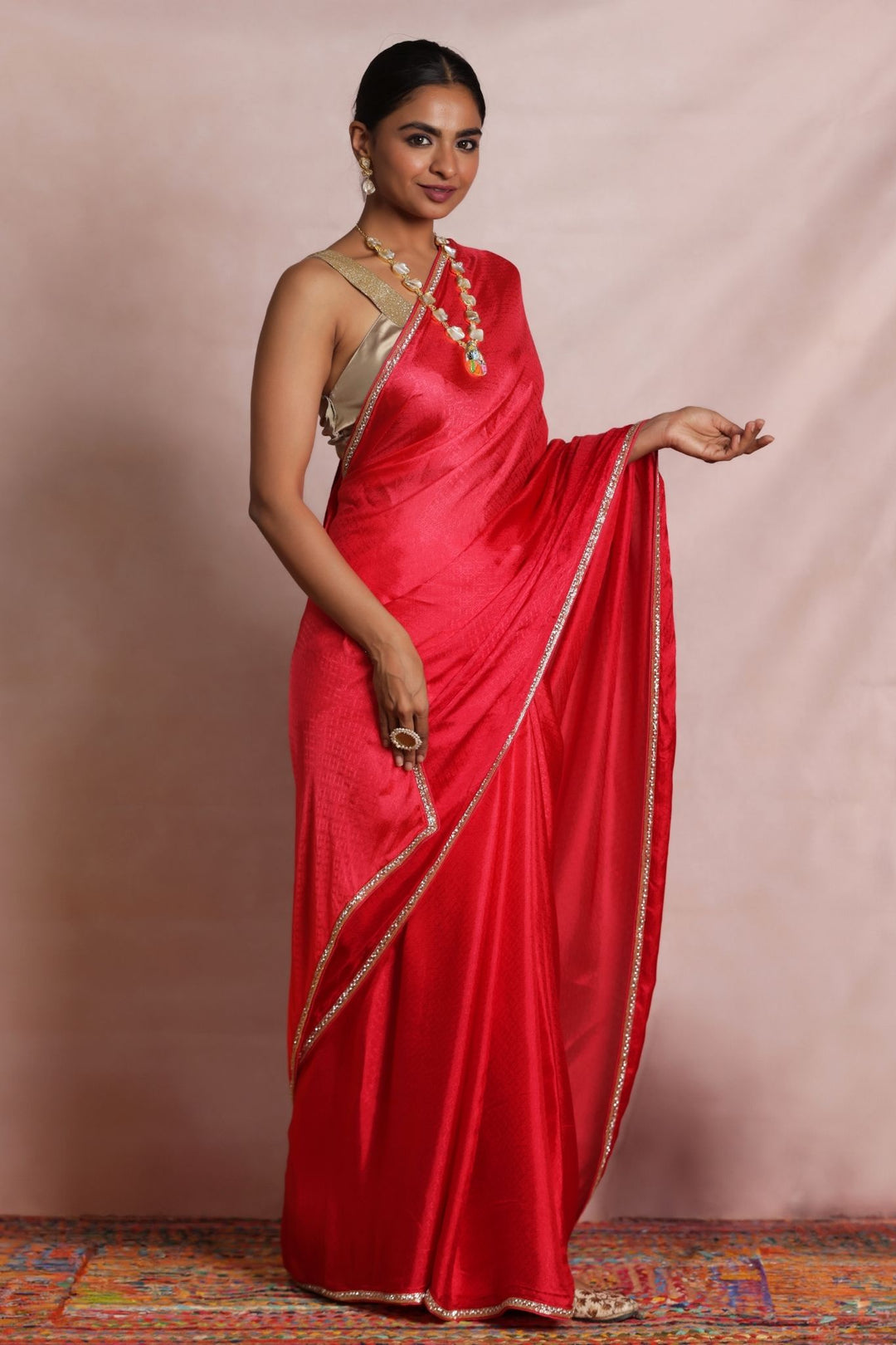 Silk Saree Embellished with Intricate Border Detailing