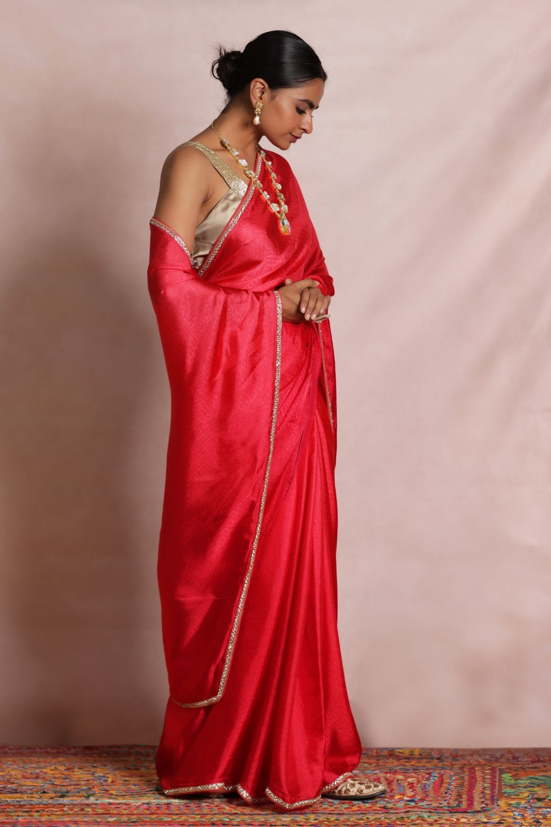 Silk Saree Embellished with Intricate Border Detailing