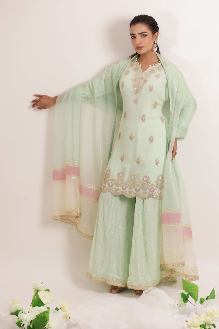 Georgette Straight Suit with Gota Patti and Embroidered work