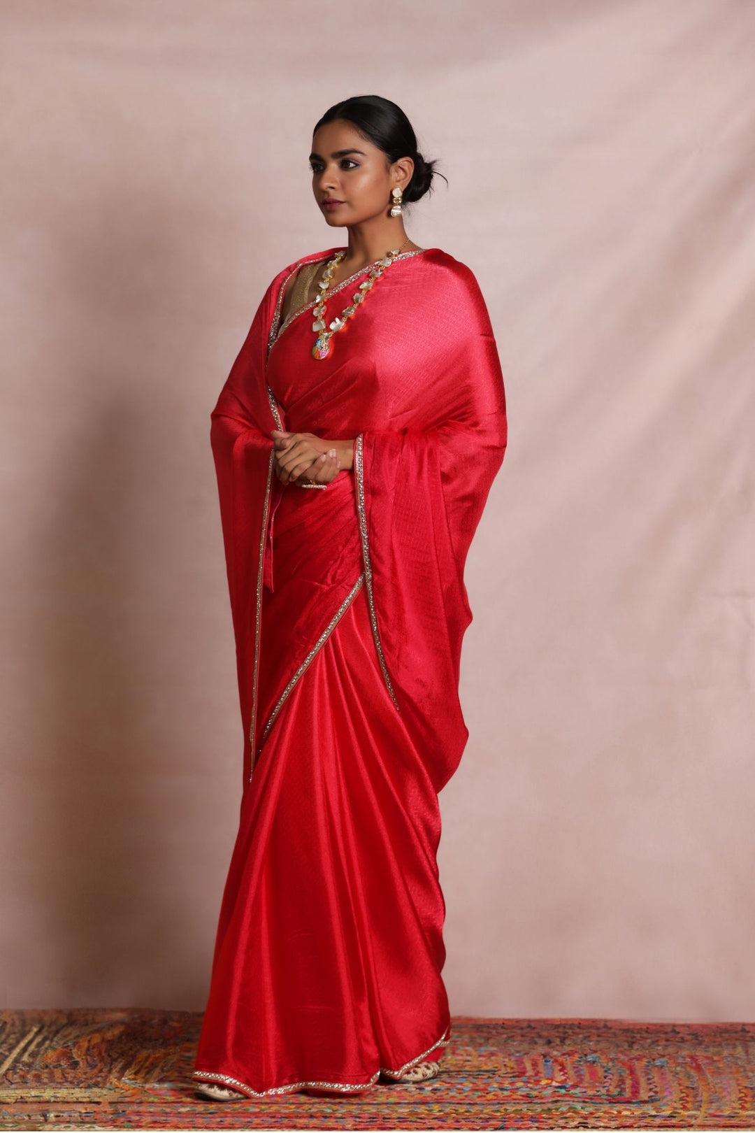 Silk Saree Embellished with Intricate Border Detailing