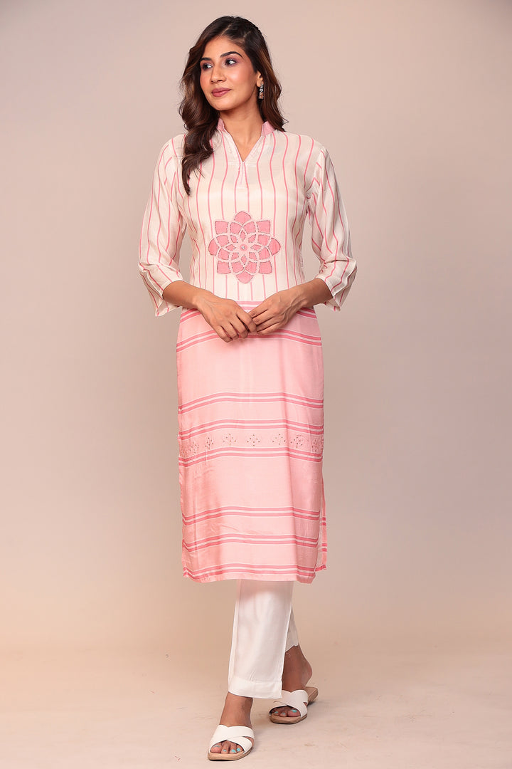 Tie & Dye Printed Muslin Kurta Stitched with Stone work.