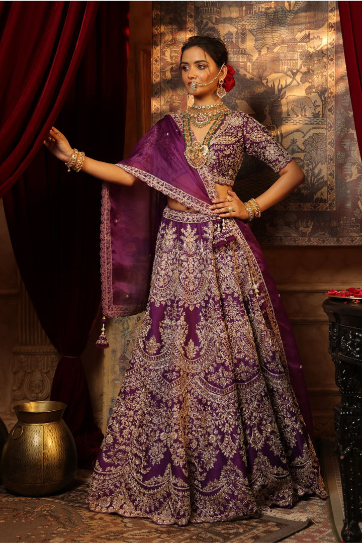 Exquisite Raw Silk Lehenga with Zardozi and Embroidered  work