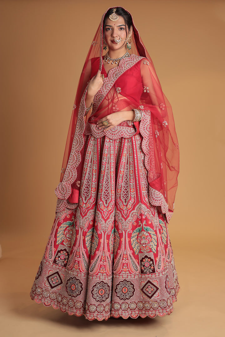 Silk Lehenga with Zardozi and Embroidered work