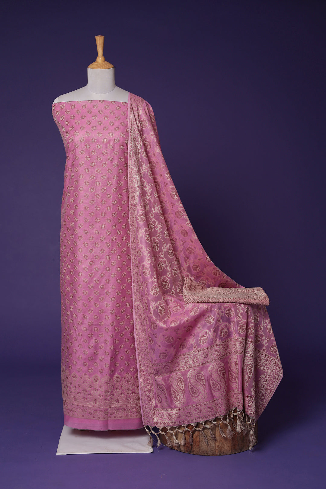 handloom silk blend unstitched suit,  cotton silk blend fabric,  Unstitched  shoot