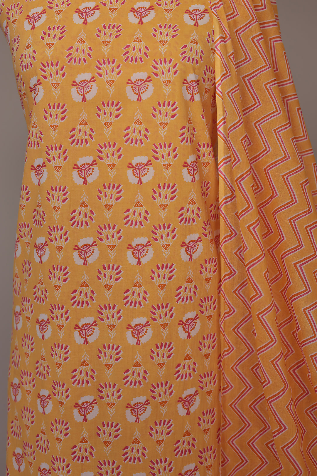 Printed Cotton Unstitched Suit