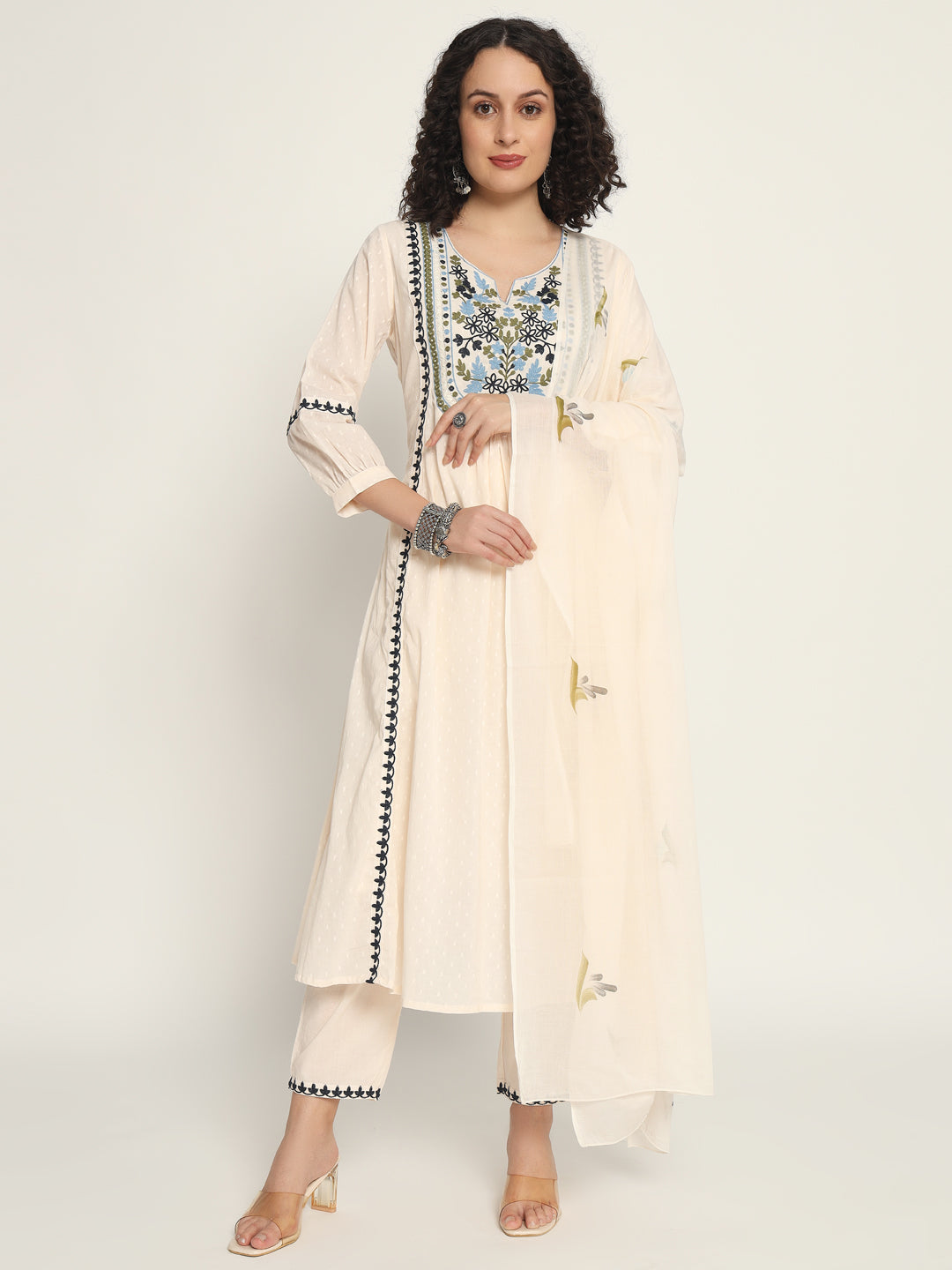 Pure Cotton Kurta Set Stitched with Thread work