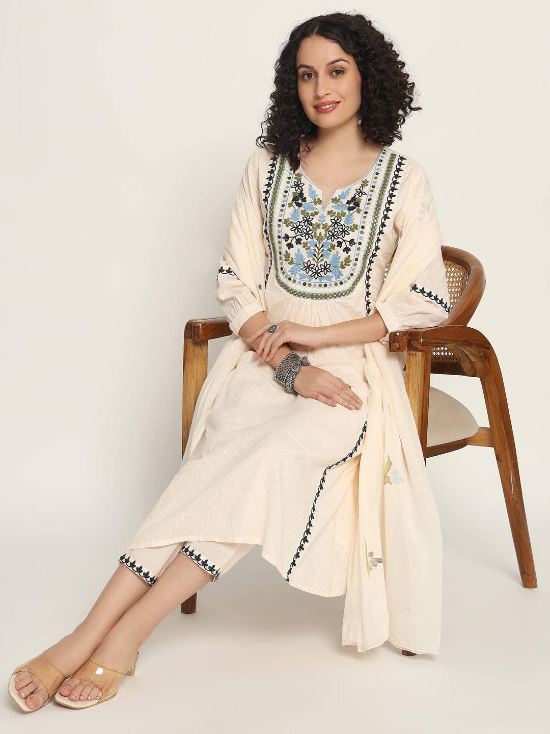 Pure Cotton Kurta Set Stitched with Thread work