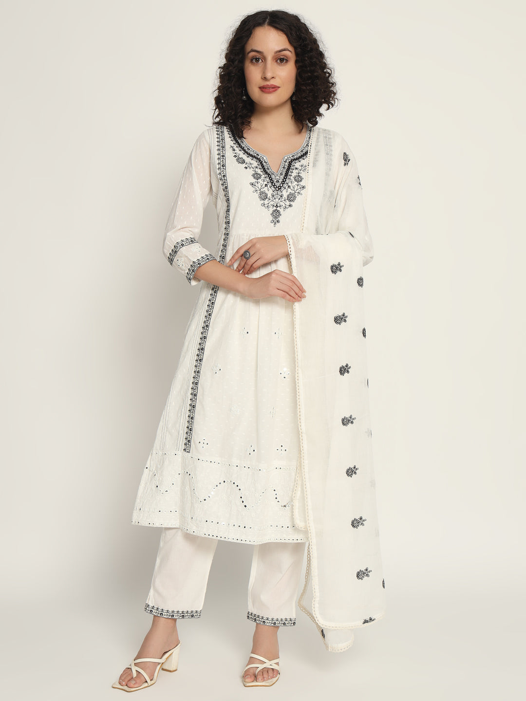 Pure Cotton Kurta Set Stitched with Thread work