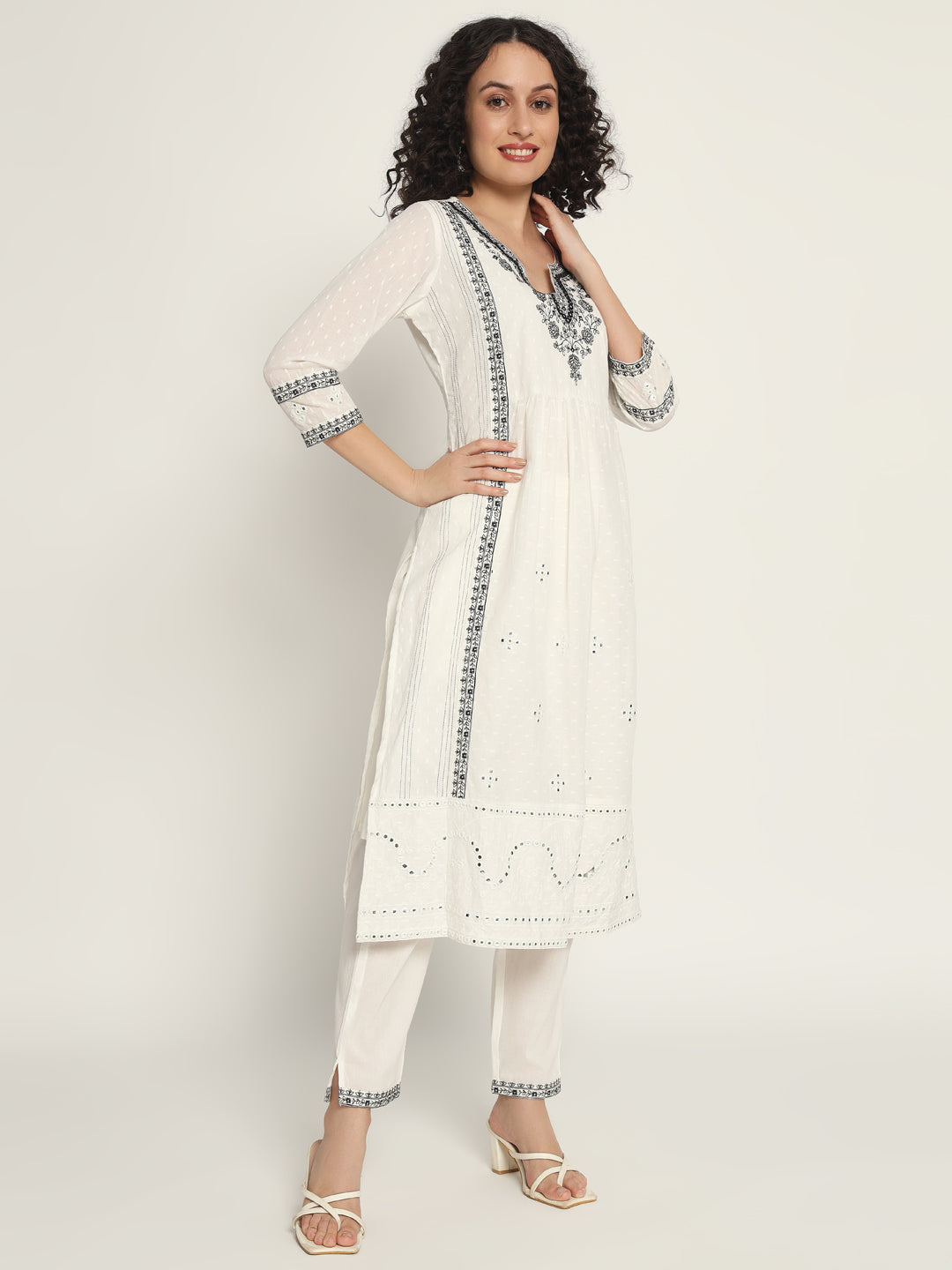 Pure Cotton Kurta Set Stitched with Thread work