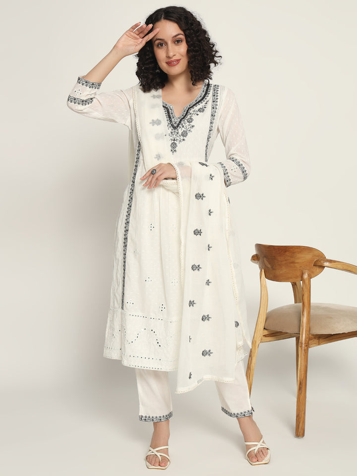 Pure Cotton Kurta Set Stitched with Thread work