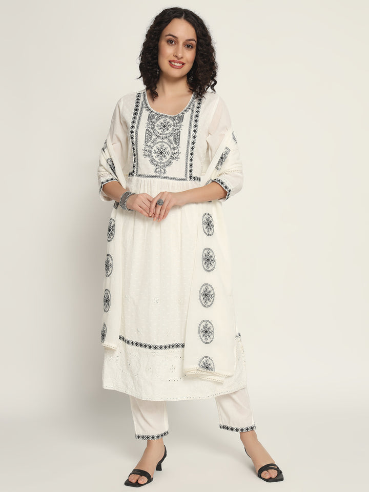 Pure Cotton Kurta Set Stitched with Thread work