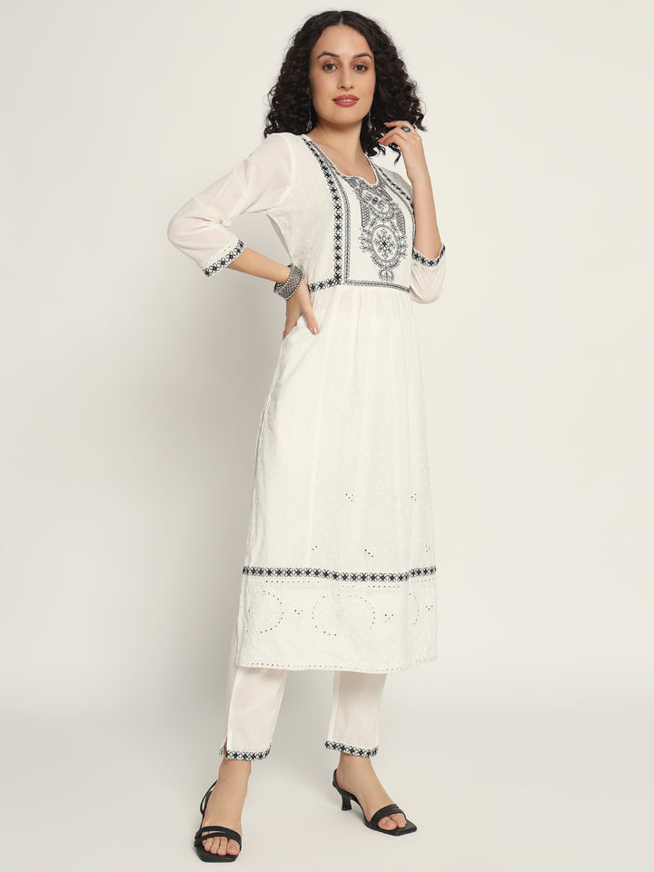 Pure Cotton Kurta Set Stitched with Thread work