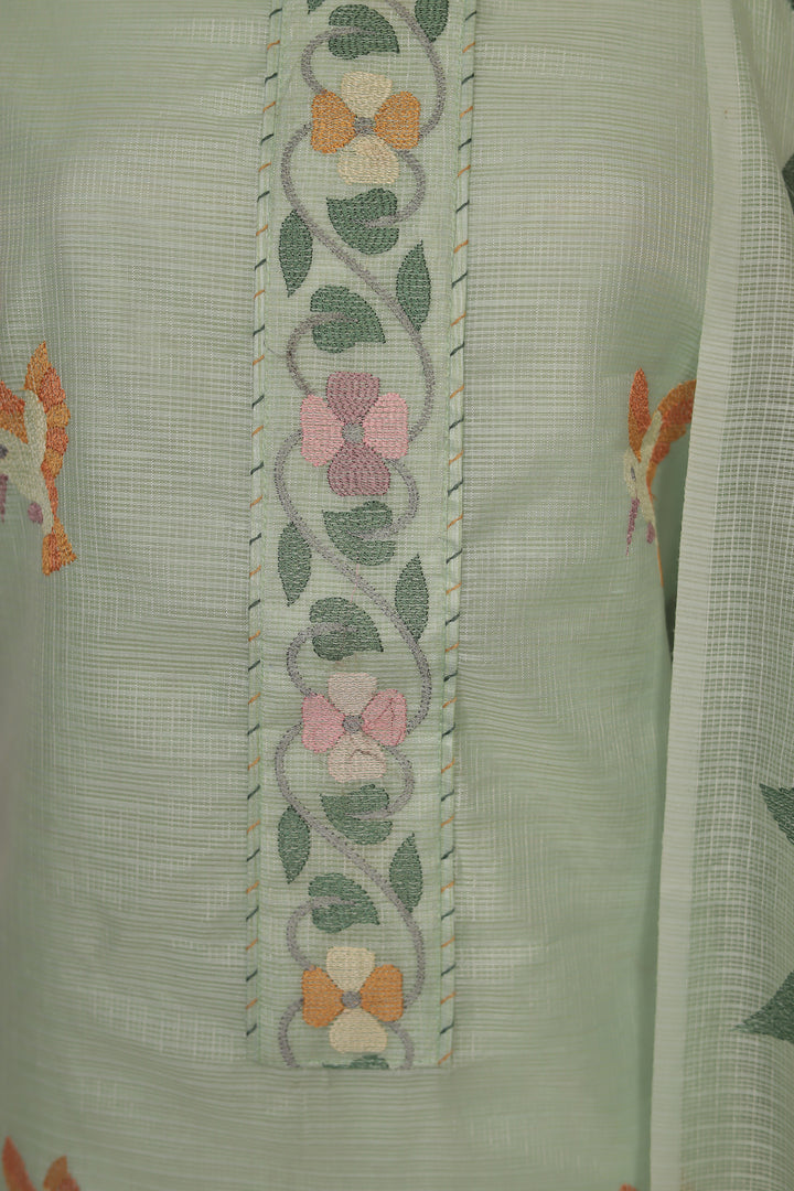 Kota doria Unstitched Suit with Thread work