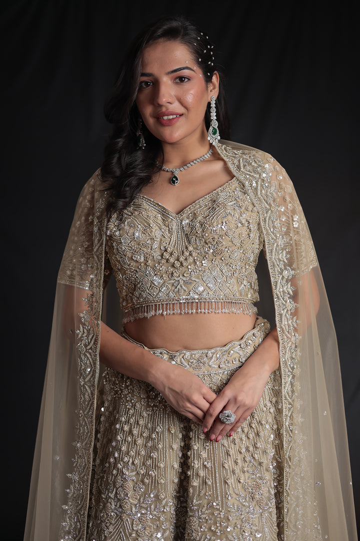 Embellished Net Lehenga with Intricate Detailing