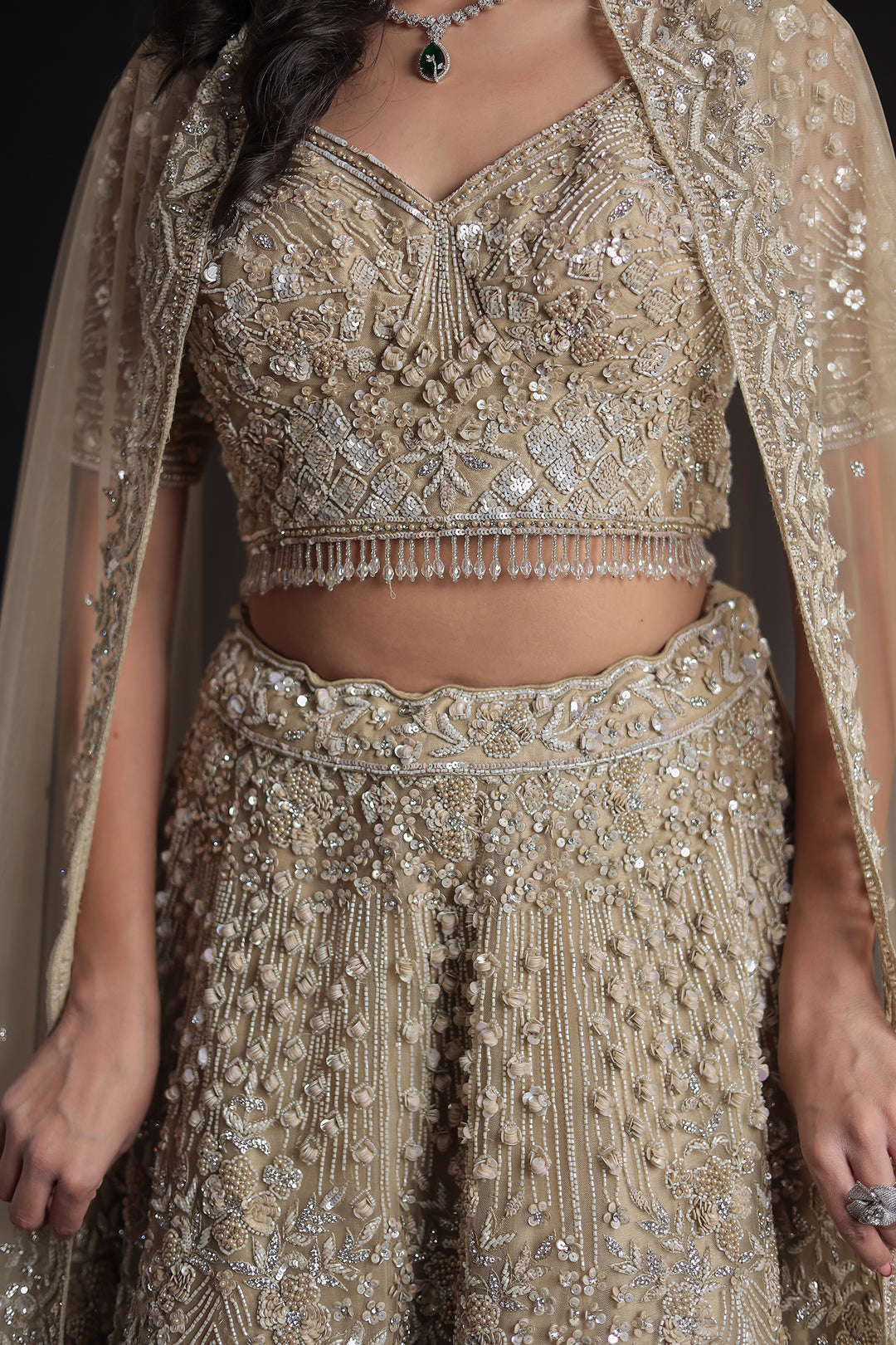 Embellished Net Lehenga with Intricate Detailing