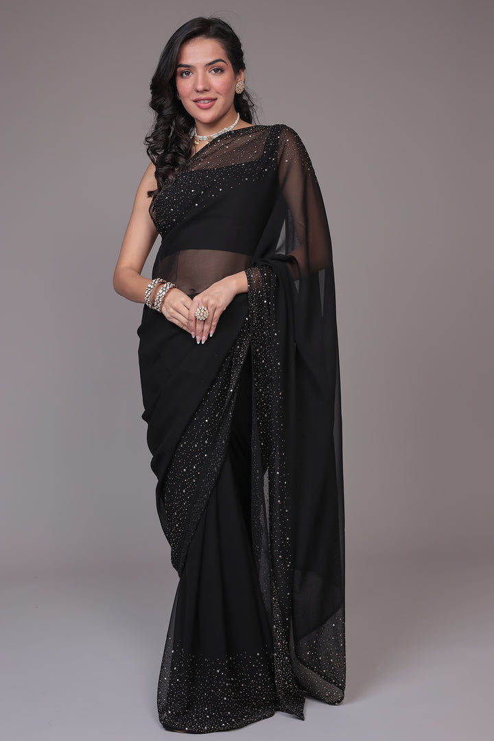 Embellished Georgette Saree with Foil work