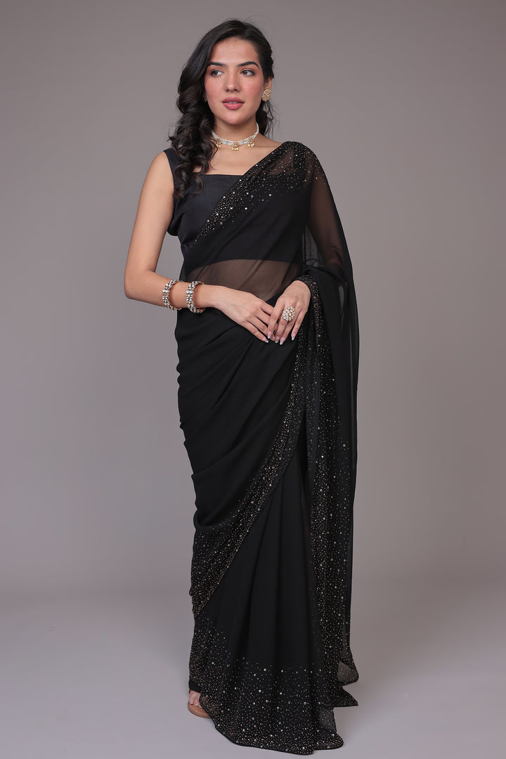 Embellished Georgette Saree with Foil work