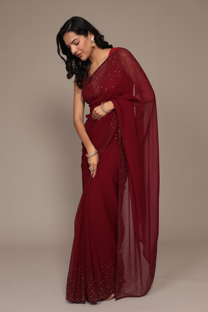 Embellished Organza Saree with Foil work