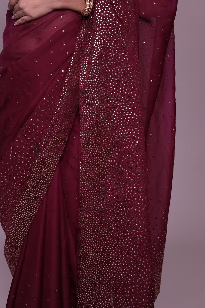 Embellished Organza Saree with Foil work