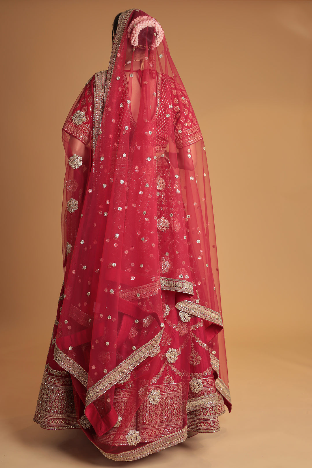 Silk Lehenga with Sequins and Embroidered work