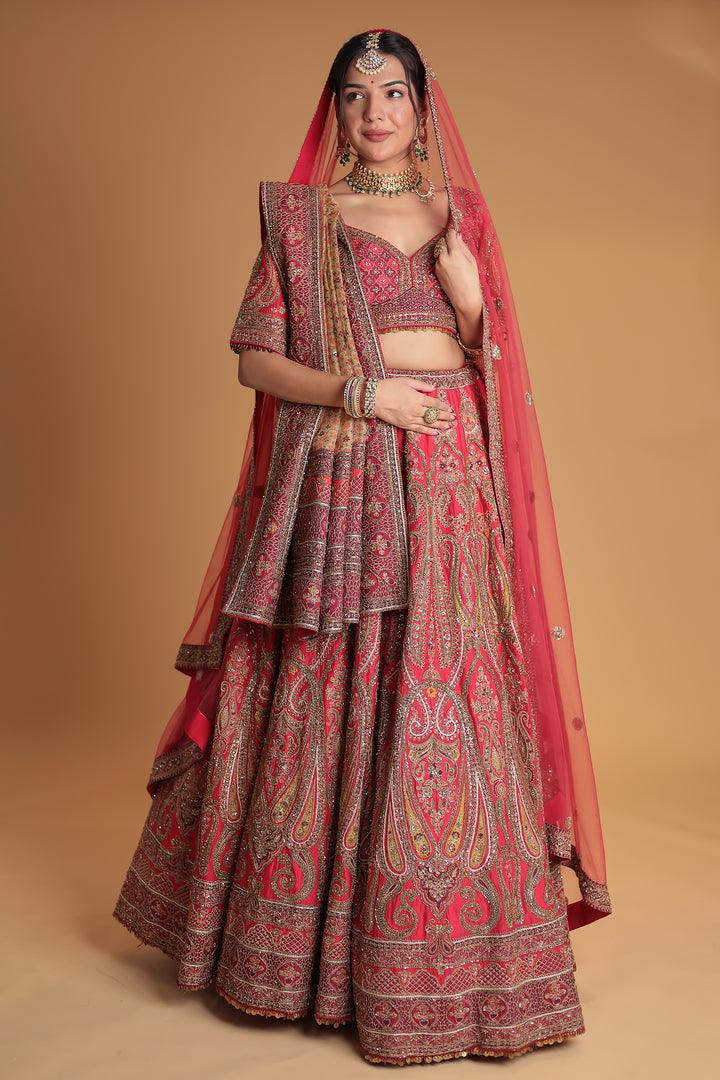 Silk Lehenga with Embroidered with intricate detailing