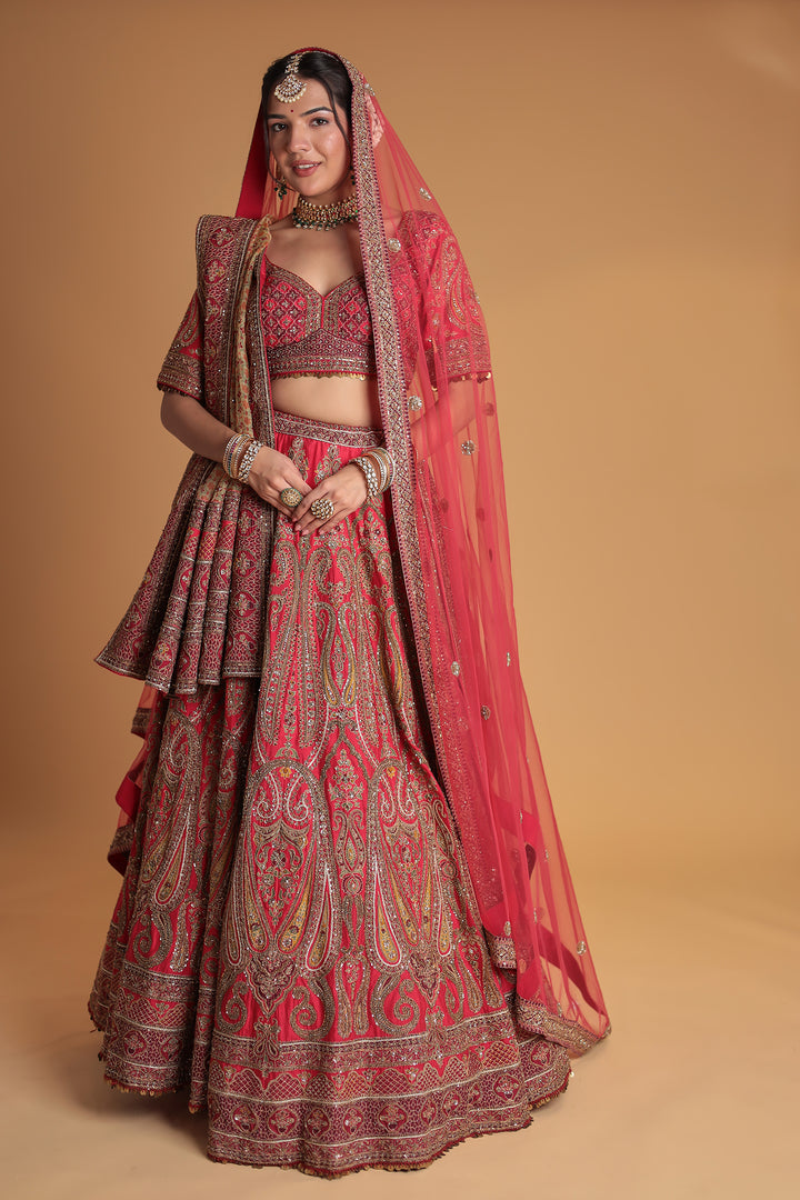 Silk Lehenga with Embroidered with intricate detailing