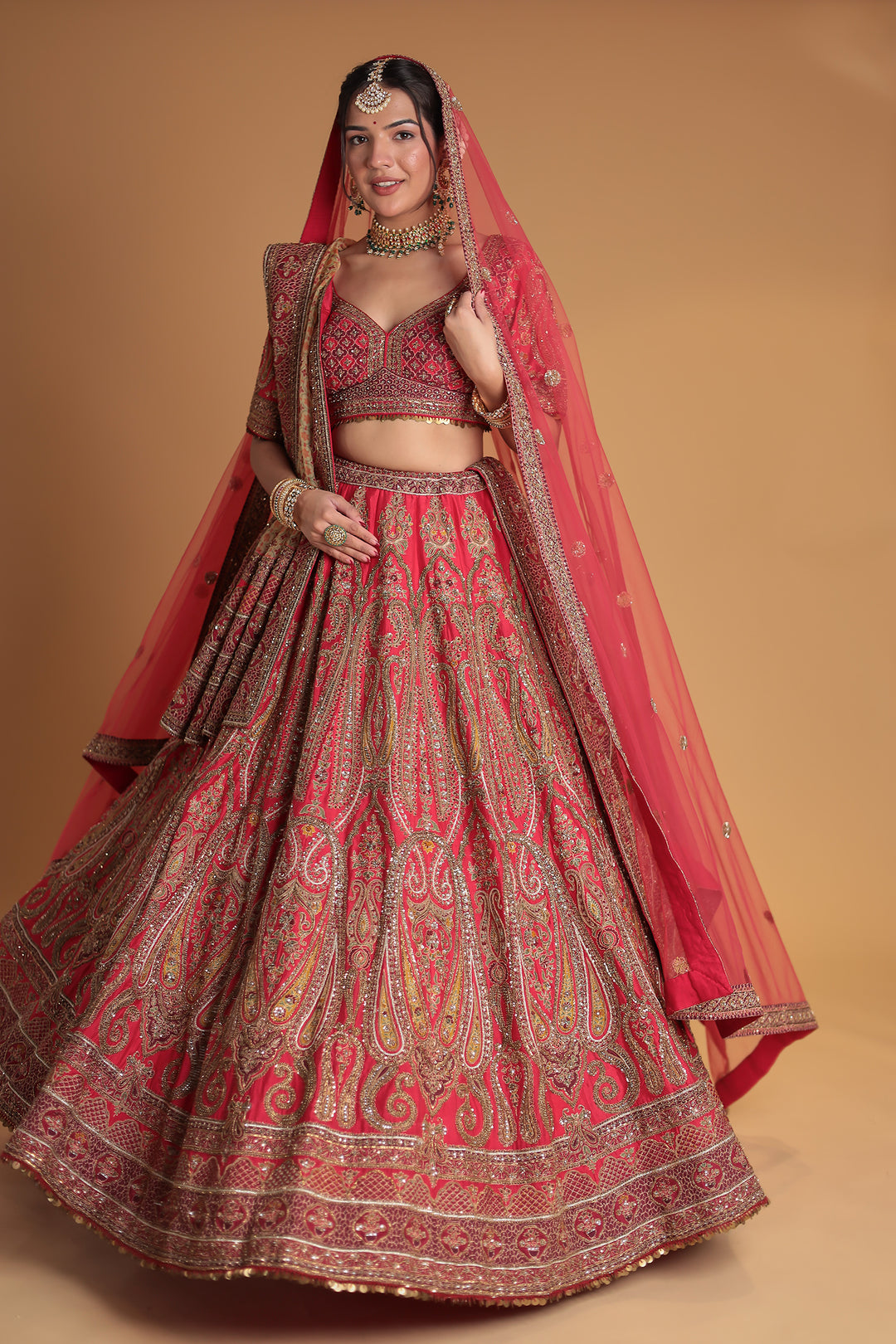 Silk Lehenga with Embroidered with intricate detailing