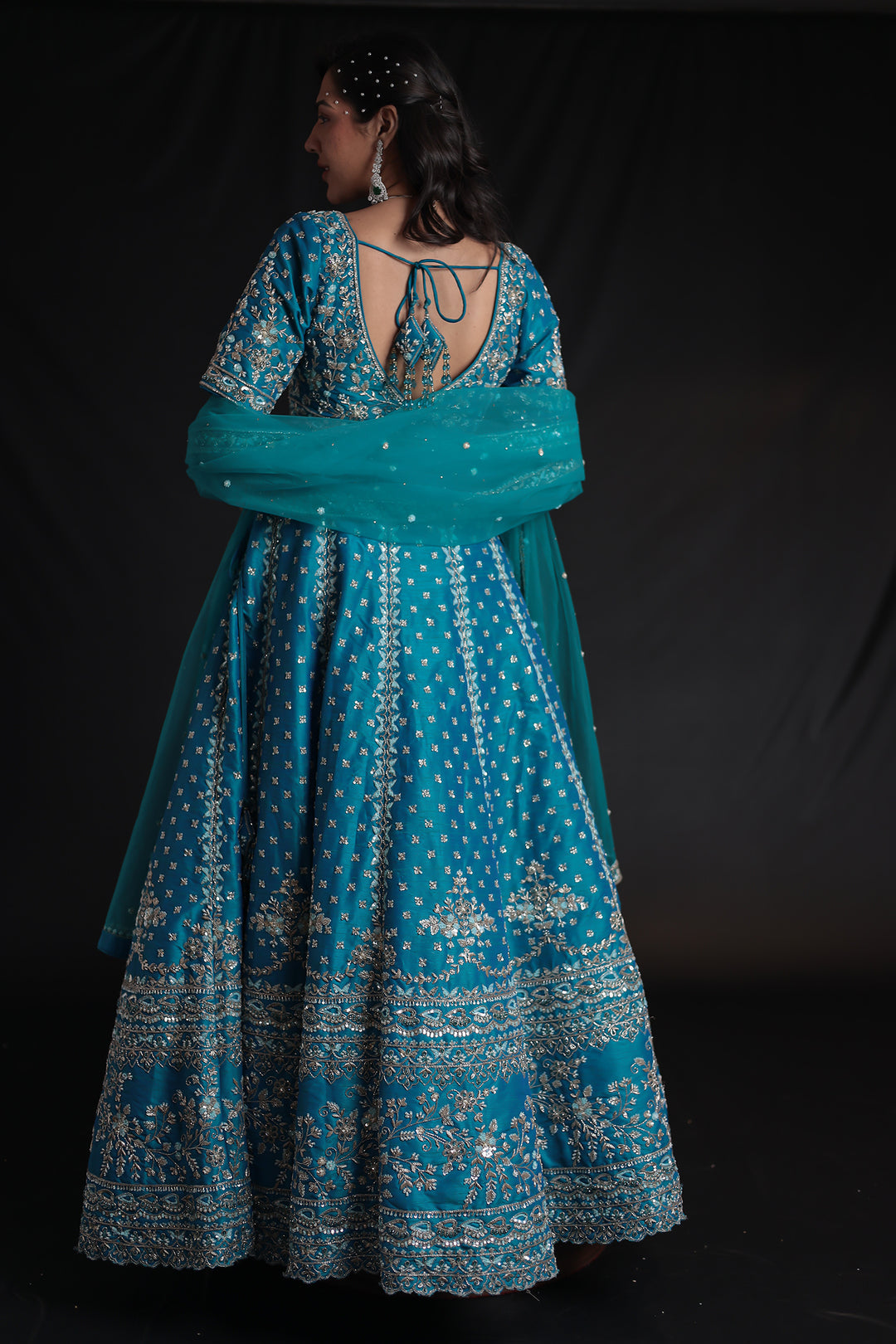 Silk Lehenga with Zardozi and Embroidered work