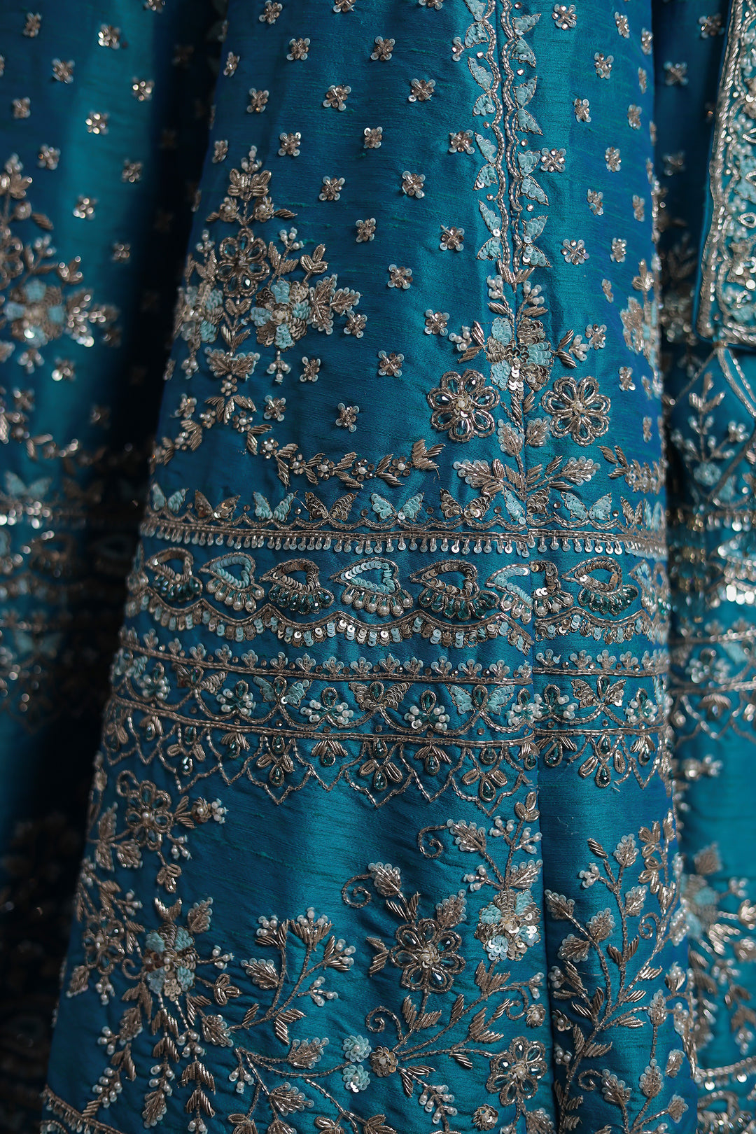 Silk Lehenga with Zardozi and Embroidered work