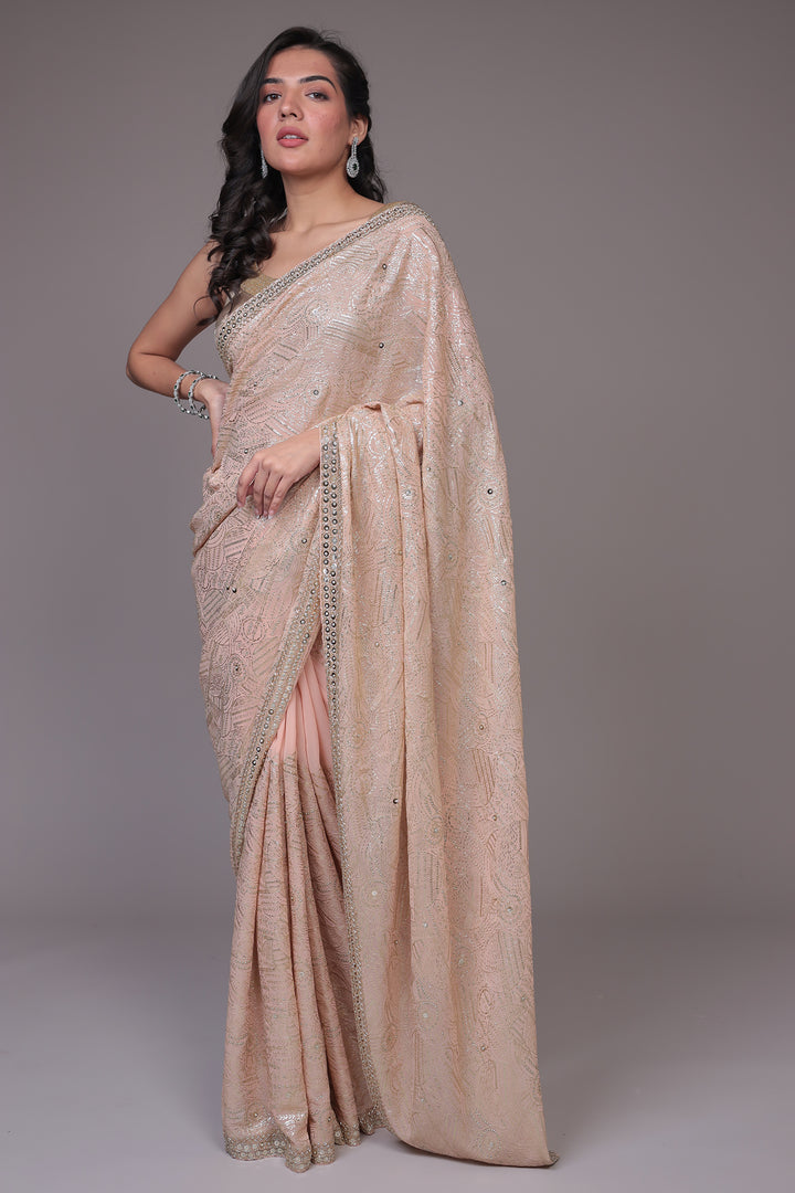 Georgette Saree with Sequins and Embellished work