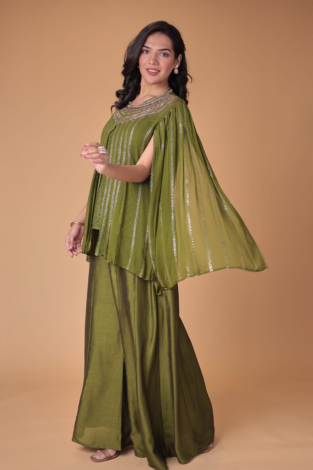 Georgette Indowestern Suit with Embroidered work