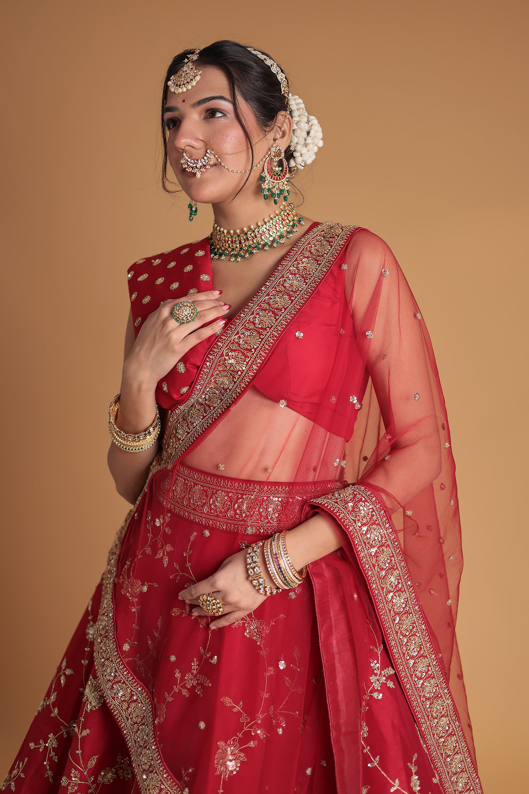 Silk Lehenga with Zardozi and Embroidered work