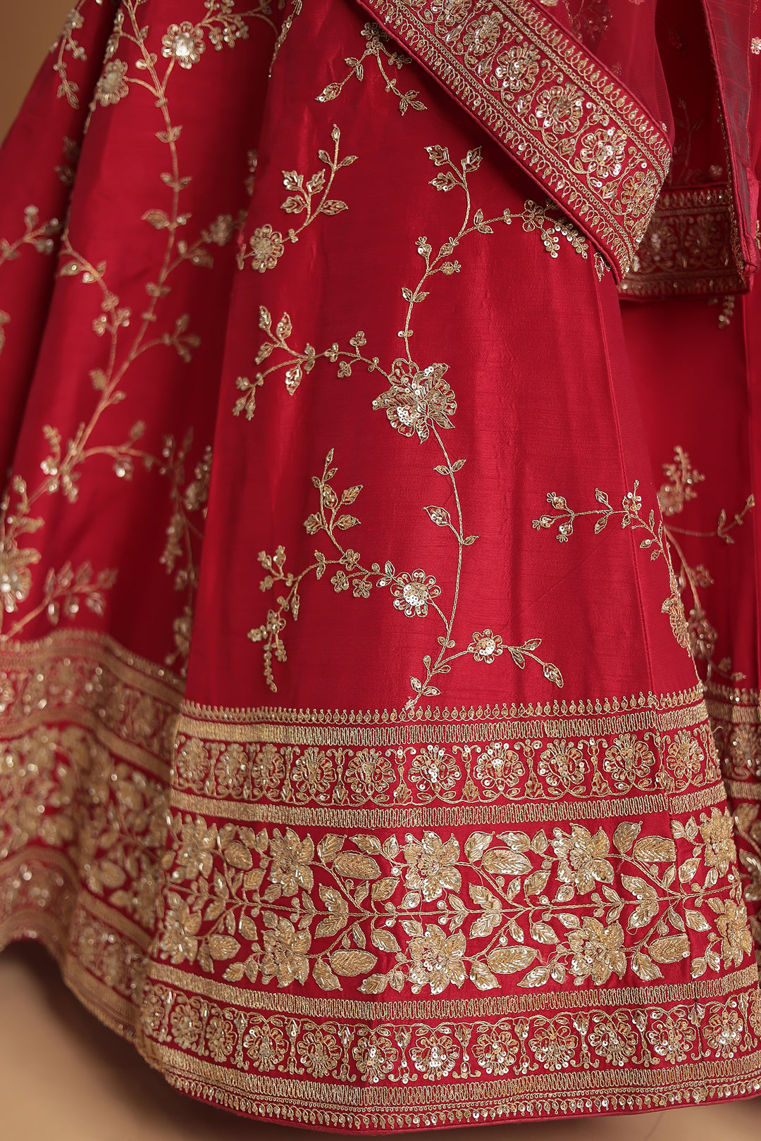 Silk Lehenga with Zardozi and Embroidered work