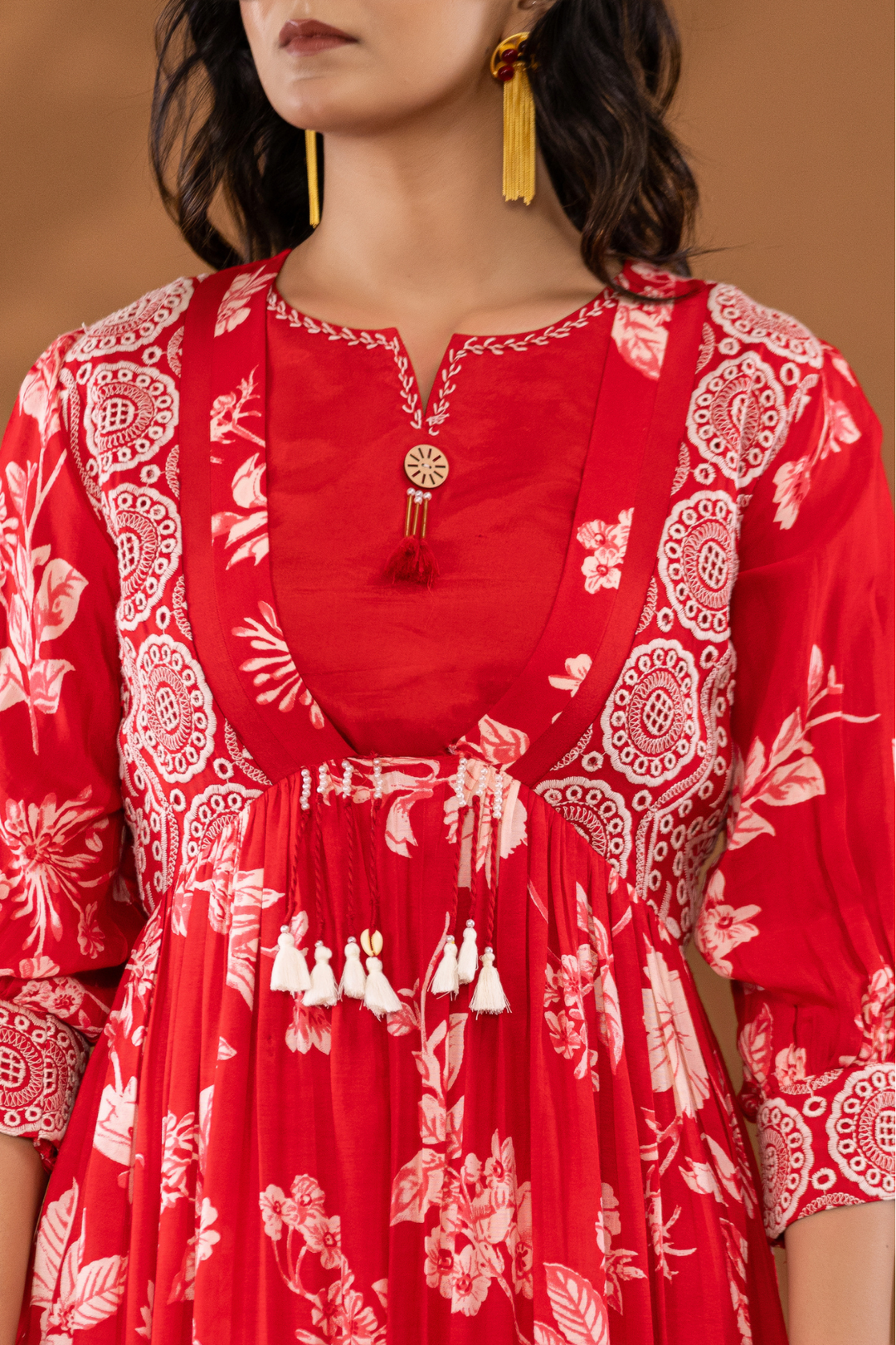 Silk Blend Kurta Set Stitched with Embroidered work