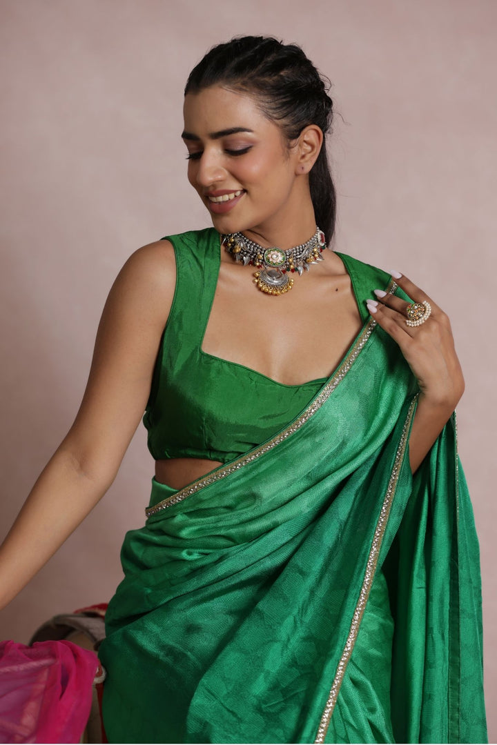 Silk Saree Embellished with Intricate Border Detailing