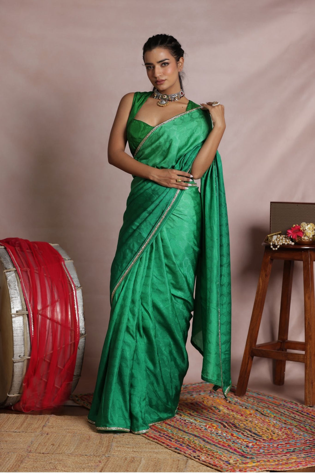 Silk Saree Embellished with Intricate Border Detailing