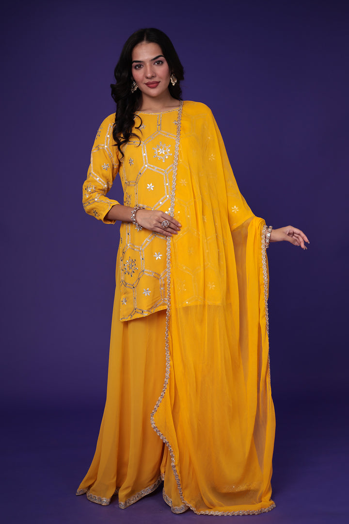 Indian Wear, Suits Sets, Suit Set, Suit, Stylist Kurta set, Suits for Wedding, Branded Kurta Sets, Zari Suits, Womesn Wear, Ethnic Wear, Traditional Wear, sharara suit, georgette suit, haldi function