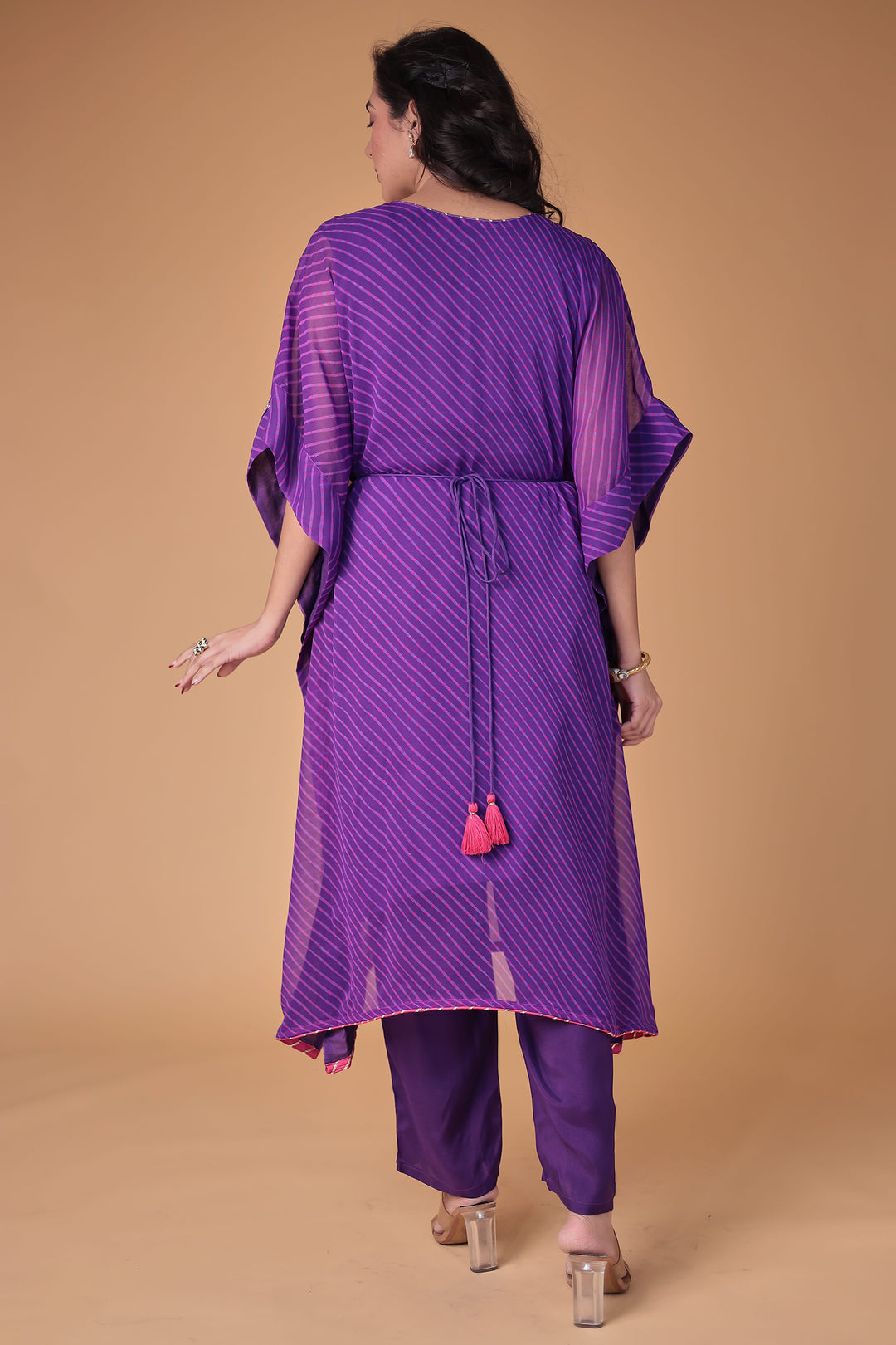 Kaftan Style Georgette Mothra Suit with Gota Patti Work