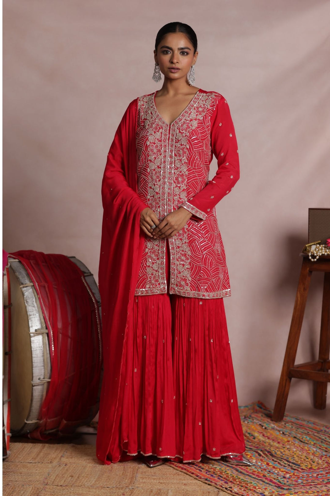 Chinon Indowestern Sharara Suit with Embellished work