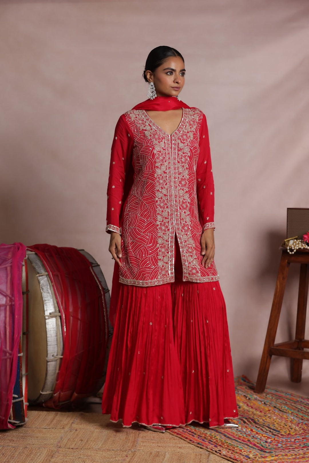 Chinon Indowestern Sharara Suit with Embellished work