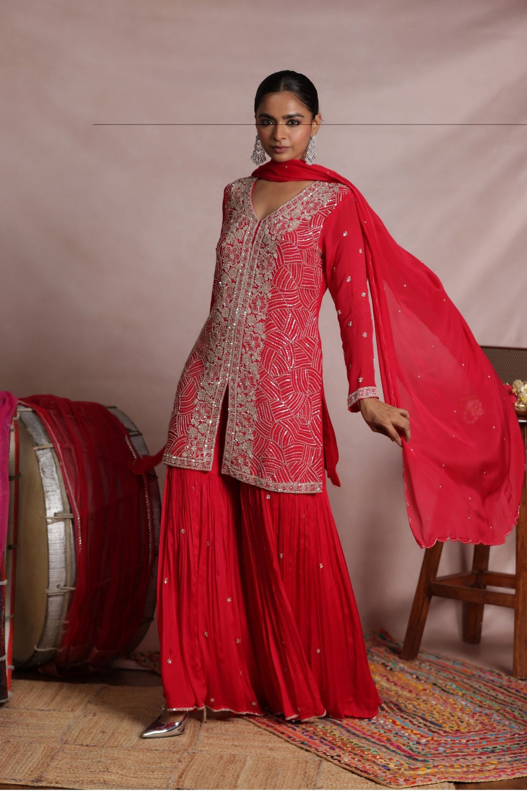 Chinon Indowestern Sharara Suit with Embellished work