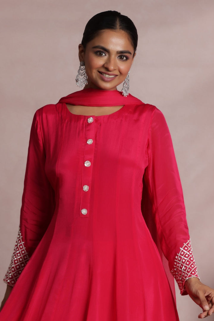 Chinon Kurta Set Stitched Embellished with Sequins work