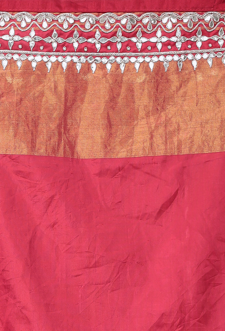 Bandhej Patola Silk Saree with Gota Patti work