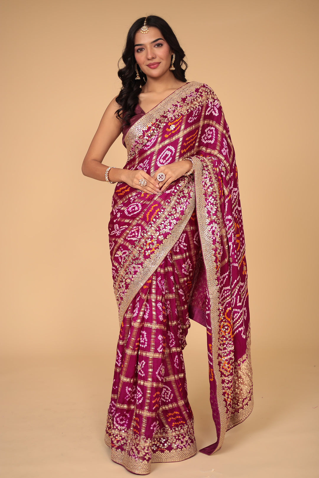 Indian Wear, Sarees, Sadi, Sari, Stylist Saree, Saree for Wedding, Branded Saree, Zari Sarees, Womesn Wear, Ethnic Wear, Traditional Wear, bandhej saree, ghatchola saree, gota patti saree