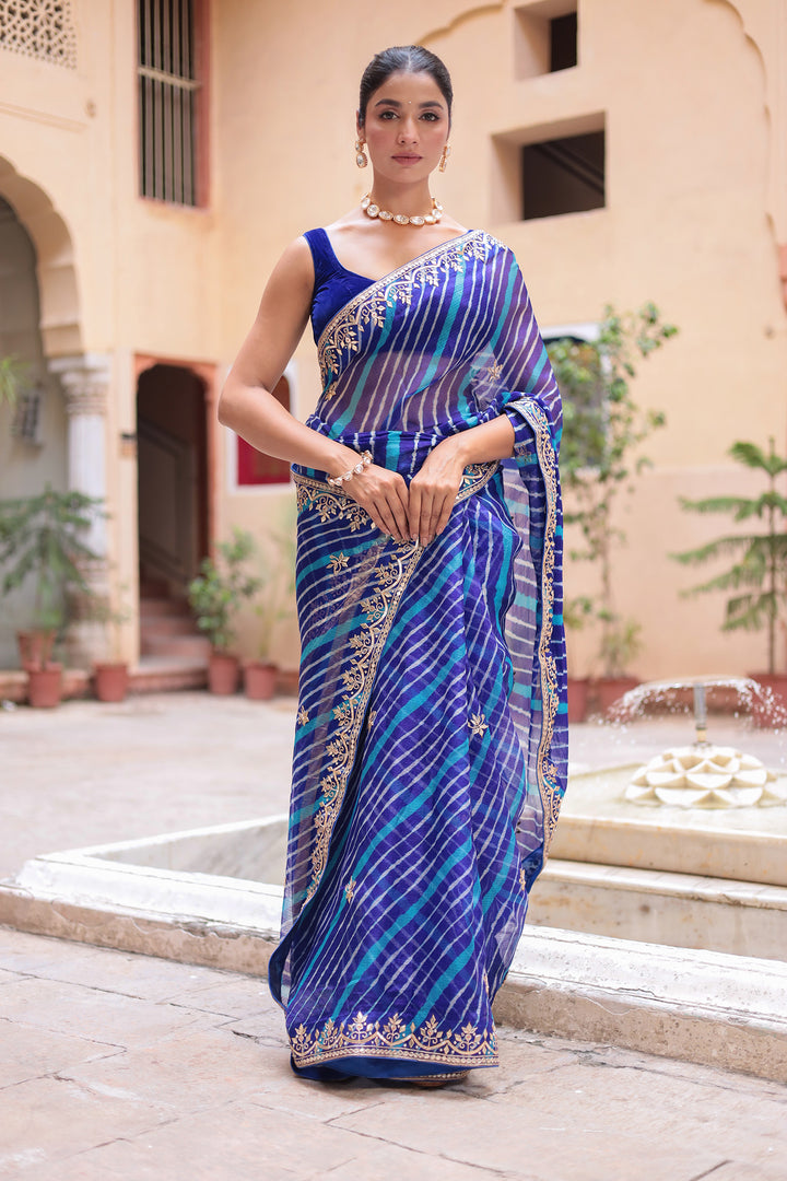 kota doria saree, leheriya saree, festive saree, sawan special, gota patti saree, wedding saree