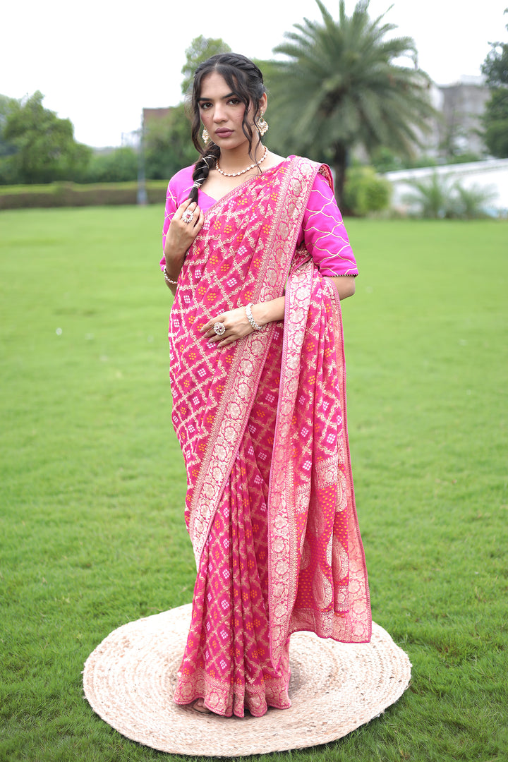 Indian Wear, Sarees, Sadi, Sari, Stylist Saree, Saree for Wedding, Branded Saree, Zari Sarees, Womesn Wear, Ethnic Wear, Traditional Wear, bandhej saree, banarasi saree, handloom saree