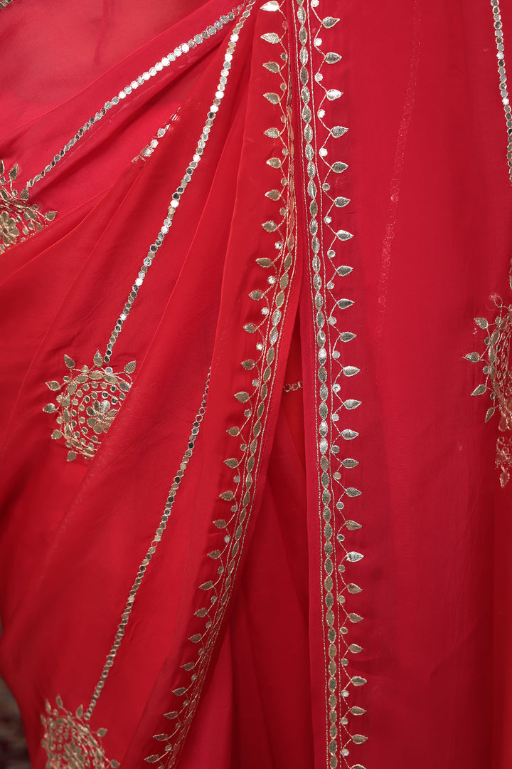 Organza Saree Embellished with Gota Patti work