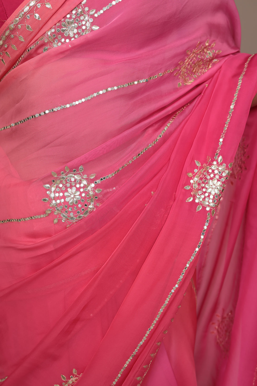 Organza Saree Embellished with Gota Patti work